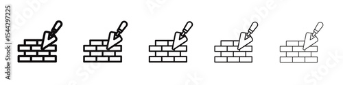 Brickwork icon black and white vector sign
