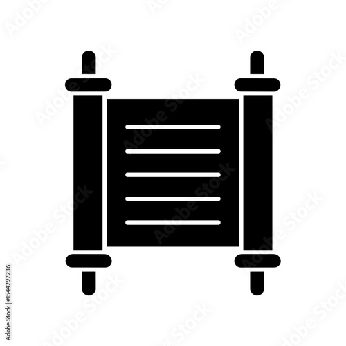 Torah scroll icon in filled style – symbol of Jewish sacred texts