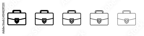 Briefcase icon black and white vector sign