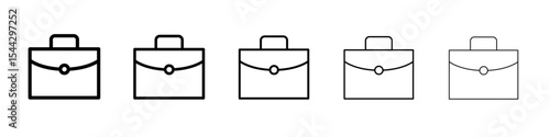 Briefcase icon black and white vector sign