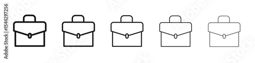 Briefcase icon black and white vector sign