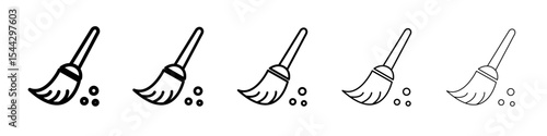 broom icon black and white vector sign