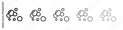 Bubbles and foam icon black and white vector sign