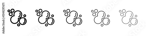 Bubbles and foam icon black and white vector sign