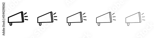 Bullhorn icon black and white vector sign