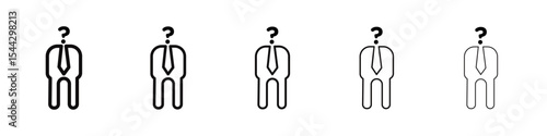 Business Decision Confusion Icon black and white vector sign