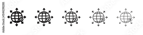 Business expansion icon black and white vector sign