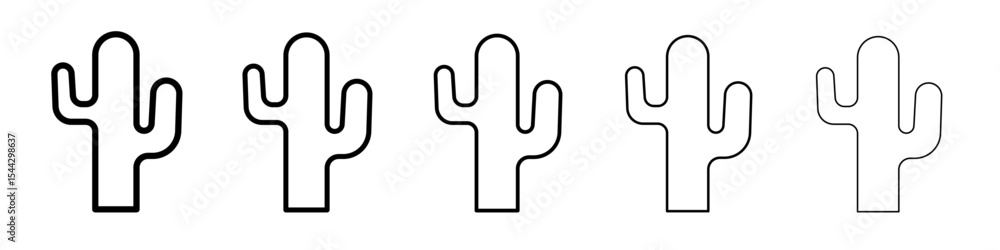 Obraz premium Cactus icon black and white vector sign
