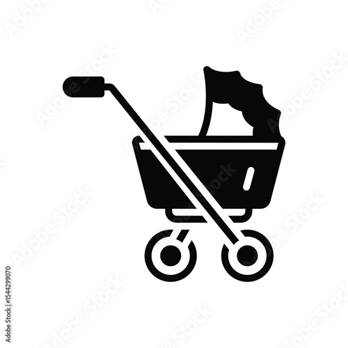 Black solid icon for pram