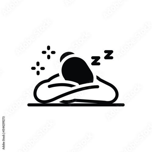 Black solid icon for sleeping