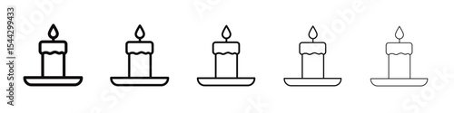 Candle icon black and white vector sign