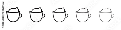 cappuccino icon black and white vector sign