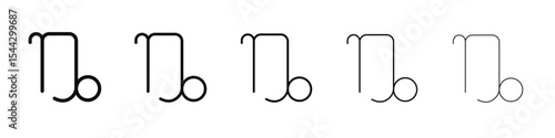 Capricorn zodiac sign icon black and white vector sign