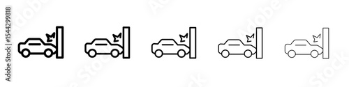 car accident icon black and white vector sign