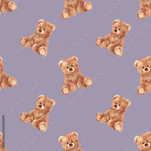 Seamless Teddy Bears Pattern 25 June 2025
