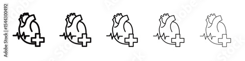 Cardiologist icon black and white vector sign