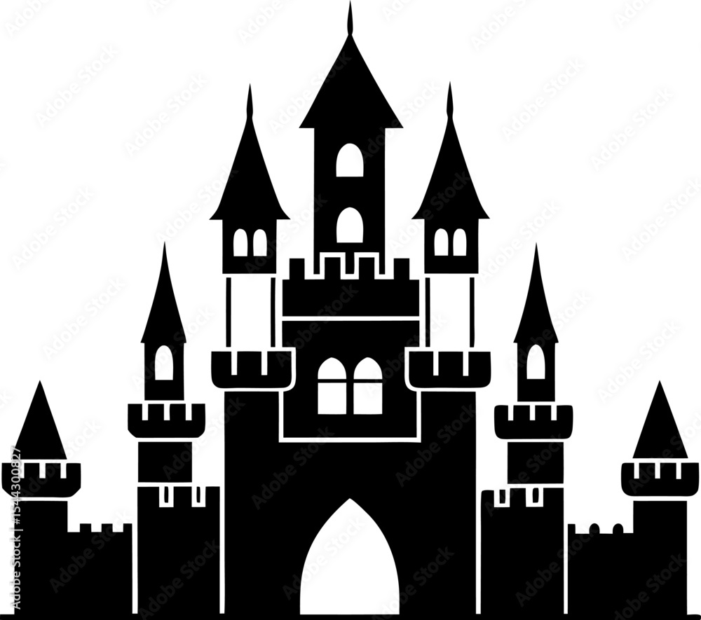 Obraz premium Magical Castle Silhouette Vector for Design Projects