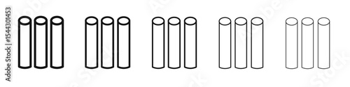 Chalk icon black and white vector sign