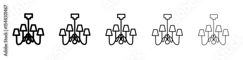 Chandelier icon black and white vector sign