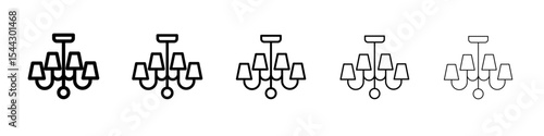 Chandelier icon black and white vector sign