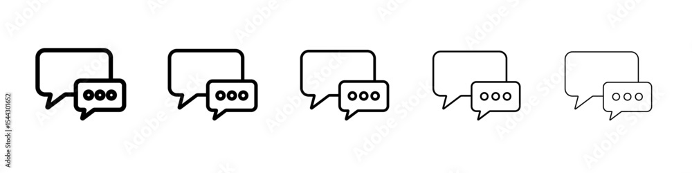 Fototapeta premium Chat bubble icon black and white vector sign