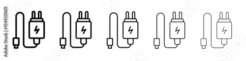 Charger icon black and white vector sign