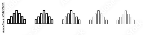 Chart histogram icon black and white vector sign