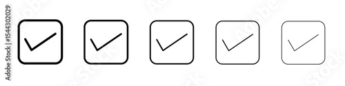 Checkmark Icon black and white vector sign