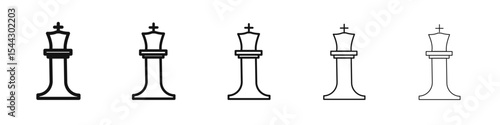 Chess king icon black and white vector sign