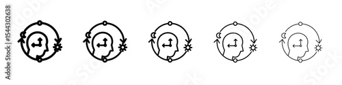 Circadian rhythms icon black and white vector sign