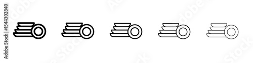 Clean stack plates icon black and white vector sign