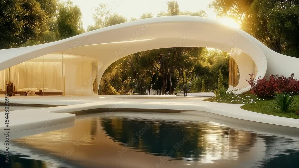 Streamlined Architectural Design Concept in Tranquil Nature Streamlined Architectural Design Concept in Tranquil Nature