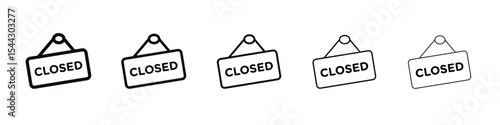 Closed Sign Icon black and white vector sign