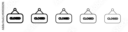 Closed Sign Icon black and white vector sign