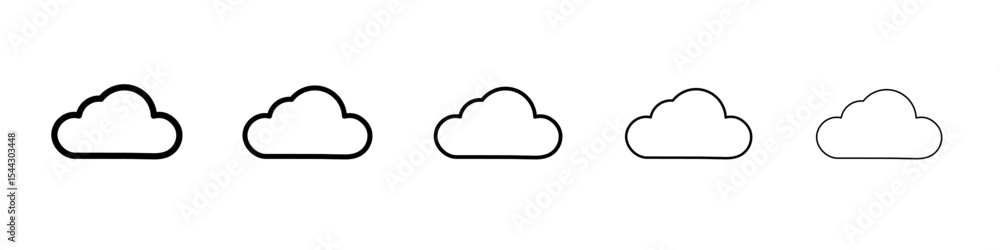 Cloud icon black and white vector sign Cloud icon black and white vector sign