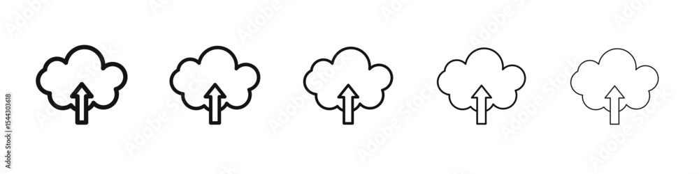 Cloud upload icon black and white vector sign Cloud upload icon black and white vector sign