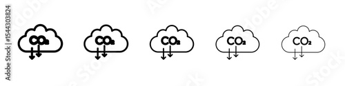 co2 gas carbon dioxide icon black and white vector sign