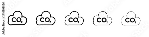 co2 gas carbon dioxide icon black and white vector sign