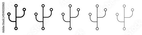 Code branch icon black and white vector sign