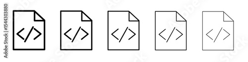 Code icon black and white vector sign