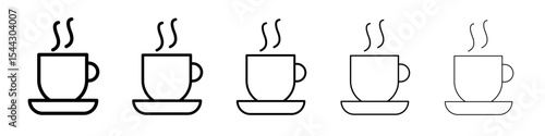 Coffee cup icon black and white vector sign