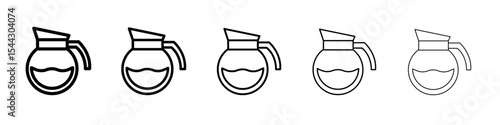 coffee pot icon black and white vector sign