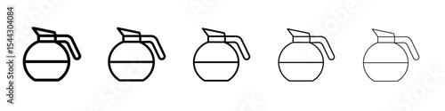 coffee pot icon black and white vector sign