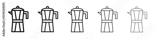 coffee pot icon black and white vector sign