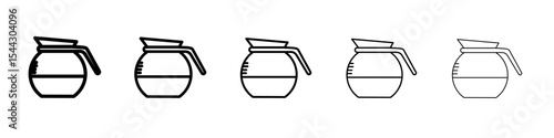 coffee pot icon black and white vector sign
