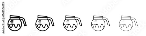 coffee pot icon black and white vector sign