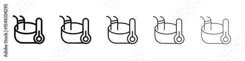 Cold plunge icon black and white vector sign