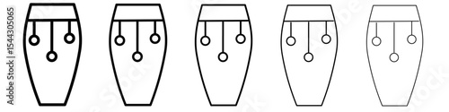 Conga drum icon black and white vector sign