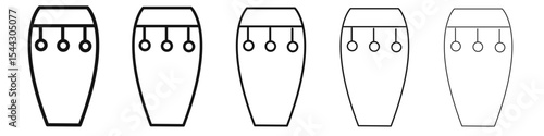 Conga drum icon black and white vector sign