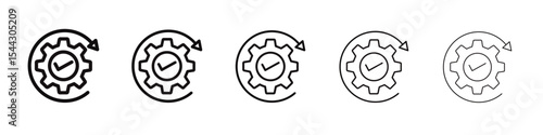 Continuous changes icon black and white vector sign